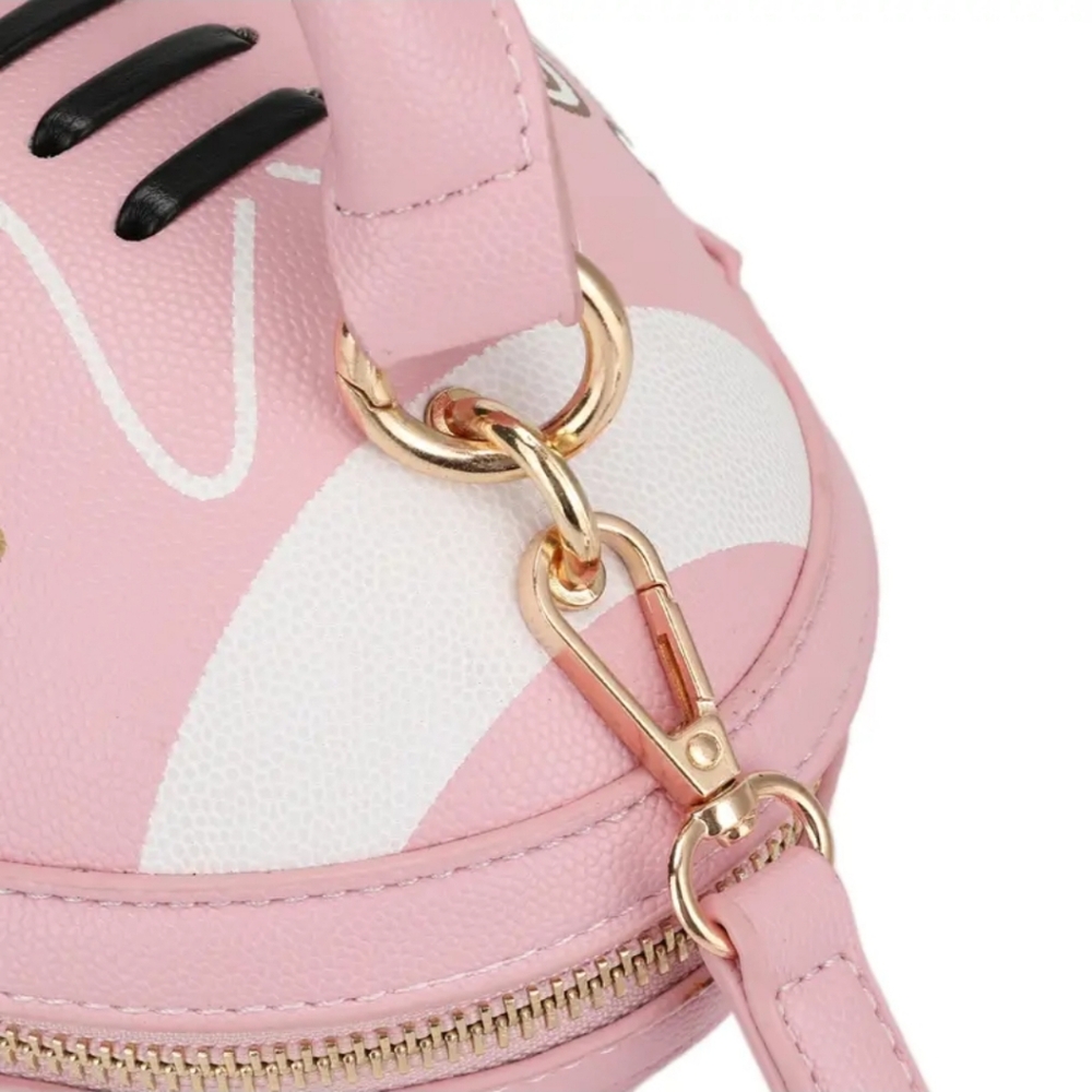 Large Pink Football Crossbody Purse - Picture 7 of 8
